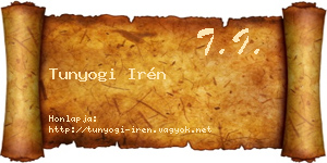 Tunyogi Irén névjegykártya